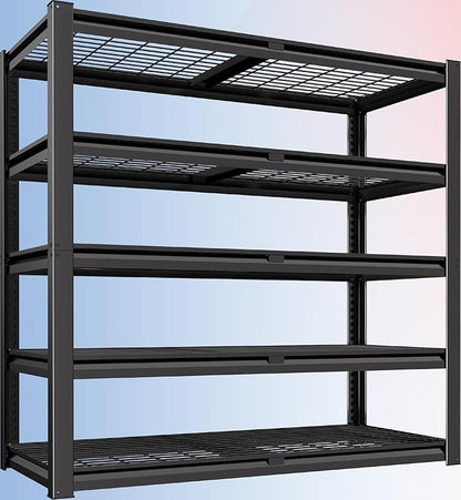 PrimeZone 72" H X 48" W X 18" D Heavy Duty Garage Shelving 5 Tier 2500 LBS Storage Shelves Adjustable Industrial Metal Wire Shelf Unit for Garage,Basement,Pantry,Warehouse,Commercial