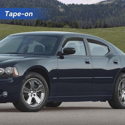 Window Visors Rain Guards for 2006 2007 2008 2009 2010 Dodge Charger, Out-Channel Window Vent Wind Deflectors Visors Shades for 06-10 Charger