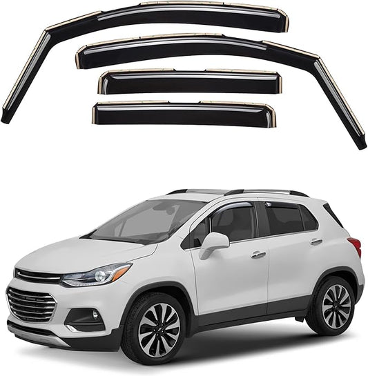Window Deflectors Smoke Tinted In-Channel Side Window Vent Visor Deflectors Rain Guards Compatible with Buick Encore 2013-2022/Chevrolet (Chevy) Trax 2014-2022 - 4pcs. GW0187