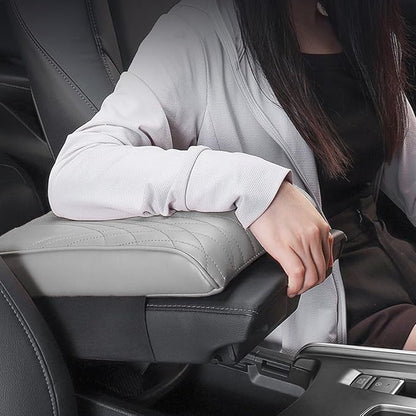Car Center Console Cover, Memory Foam Car Armrest Cushion, Beige Auto Arm Rest Pad, Leather Arm Rest Covering Car, Hand Rest Pillow for SUV/Truck/Vehicle (No.2 Gray)