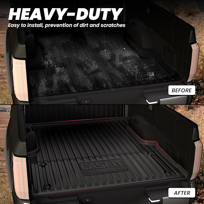 LASFIT Bed Mat for Toyota Tundra 2025 2024 2023 2022 Truck Bed (5.5FT,5.5'), All Weather 5.5 FT Bed Liner for Toyota Tundra Accessories TPE Trunk Mat Cargo Mat, Black