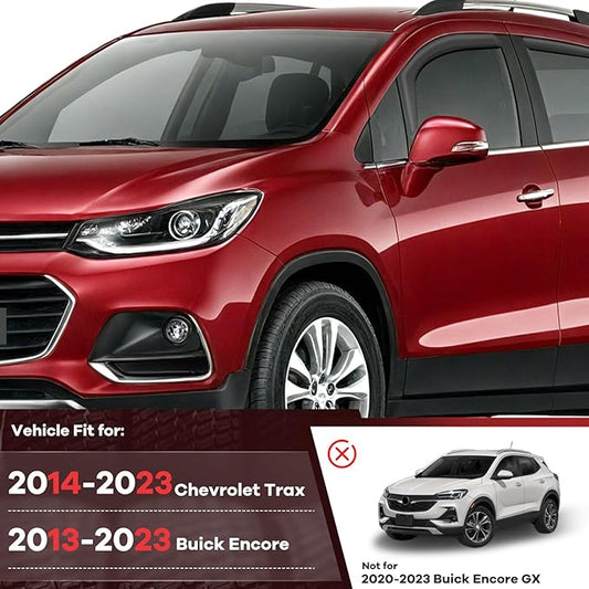 in Channel Rain Guards Fit for Buick Encore 2013-2023/Chevrolet (Chevy) Trax 2014 2015 2016 2017 2018 2019 2020 2021 2022 2023, Vent Window Visors Wind Deflectors Shades-4PCS