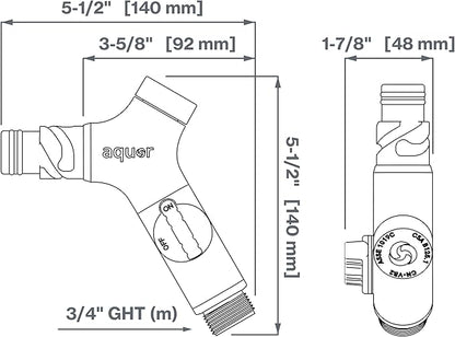 Aquor Comfort Grip VB Hose Connector – Garden Hose Connector with Built-In Vacuum Breaker & Ball Valve, Backflow Prevention, Ergonomic Non-Slip Grip – Slate Gray, Compatible with Aquor Hydrants
