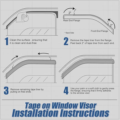Auto Dynasty 2Pcs Carbon Fiber Pattern Window Visors Compatible with 2000-2007 Chevy Monte Carlo, Tape-On Front Window Deflectors Rain Guards Side Vent Shade, Glossy Black