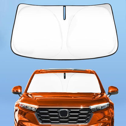 Car Windshield Sun Shade for Honda CRV 2023 2024 2025 2026, 4-Layer Front Window Shade Cover Protector Custom Fit CR-V SUV Accessories Sun Visor Screen 240T Retractable Sunshade Blocks UV Rays