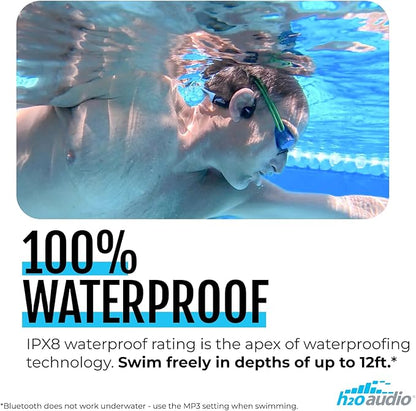 H2O Audio TRI 2 Multisport Waterproof Bone Conduction Open Ear Headphones, Bluetooth 5.3 for Running and Cycling, MP3 Mode for Swimming, 8GB Memory, 8.5-Hour Battery, Black