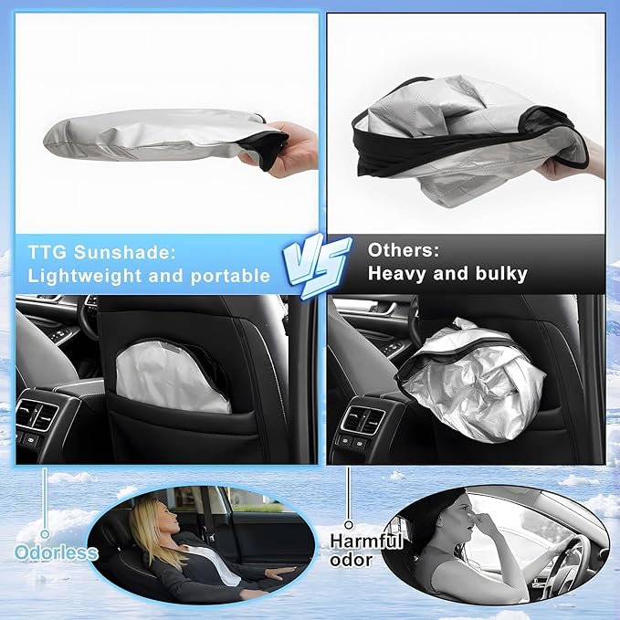 T TGBROS Windshield Sun Shade for Honda CRV 2023 2024 2025 4‑Layer Front Window Shade Cover Protector Custom Fit for CR-V Accessories UV/Heat Blocker, Foldable Visor (Fits LX/EX/EX-L/Sport)