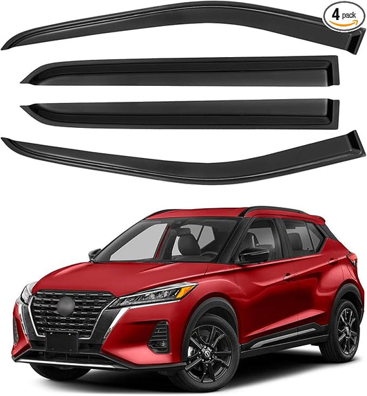 Window Visors Rain Guards for 2018 2019 2020 2021 2022 2023 2024 Nissan Kicks, Out-Channel Window Vent Wind Deflectors Visors Shades for 18-24 Kicks