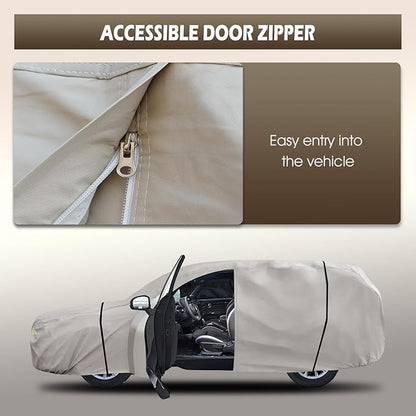 Migaven 6 Layers Car Cover Custom Fit for Honda CRV 1997-2025, Toyota RAV4 1996-2025, Waterproof Full Exterior Cover Rain Sun Protection with Door Zipper