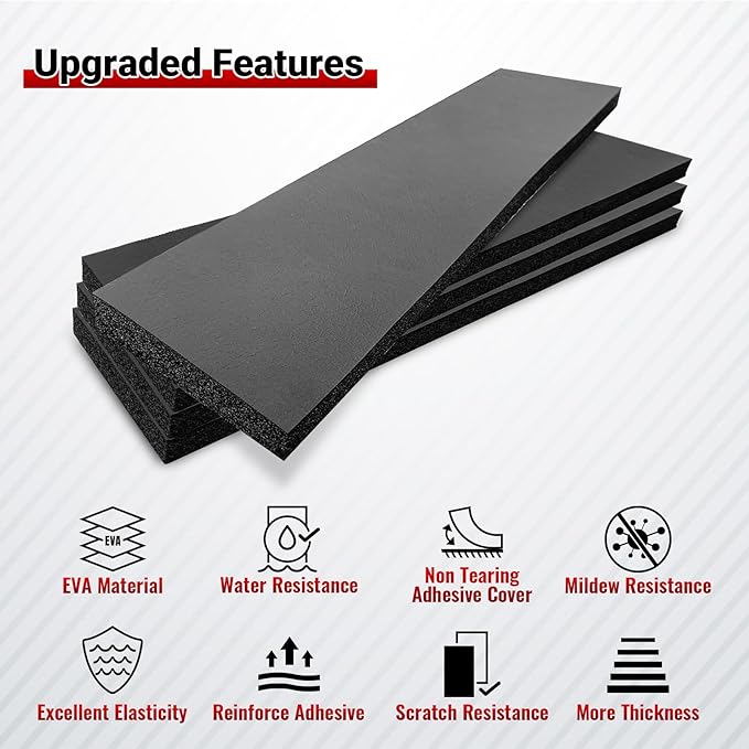 ROBLOCK 4 PCS Garage Wall Protector 17.5x4 inch, Self Adhesive Garage Wall Protector for Car Doors, Durable Foam Padding Wall Guard, Waterproof Car Door Protector, Easy Setup Wall Bumper Guards
