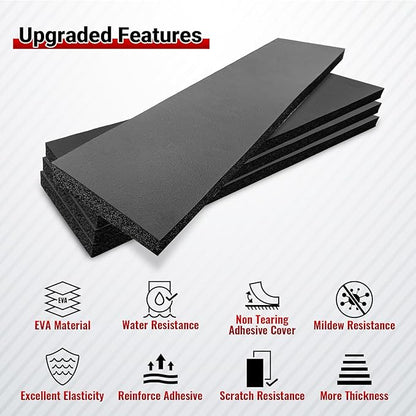 ROBLOCK 4 PCS Garage Wall Protector 17.5x4 inch, Self Adhesive Garage Wall Protector for Car Doors, Durable Foam Padding Wall Guard, Waterproof Car Door Protector, Easy Setup Wall Bumper Guards