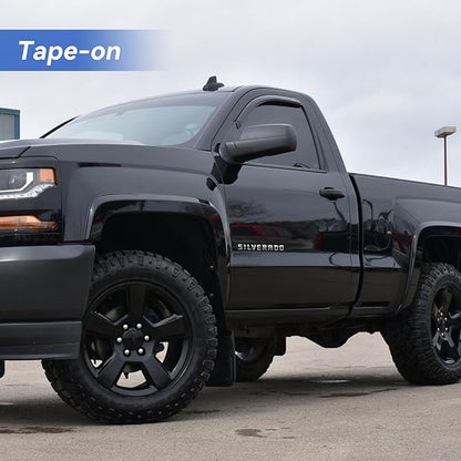 Window Visors Rain Guards for 2014-2018 Chevy Silverado/GMC Sierra 1500 Regular Cab, Out-Channel Window Vent Wind Deflectors Visors Shades for 15-19 Silverado/Sierra 2500HD 3500HD, 2PCS