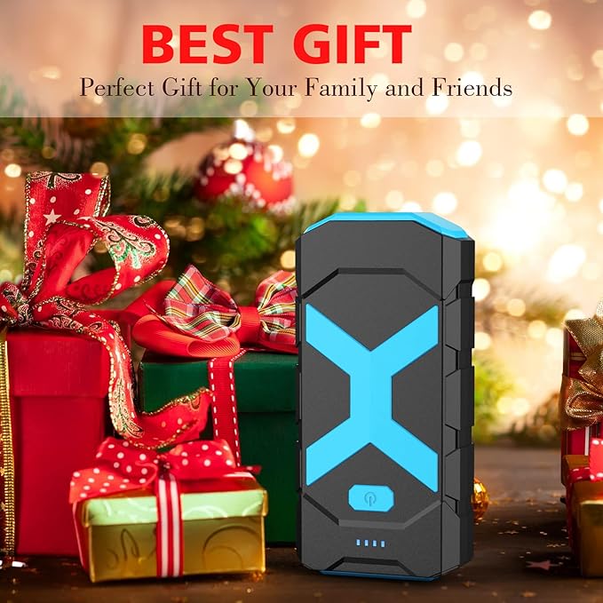 2000A Car Battery Jump Starter, 12V Car Jumper Starter Portable for 8.0L Gas & 6.5L Diesel, 20000mAh Battery Backup with USB QC 3.0 LED Light SOS for Emergency Use