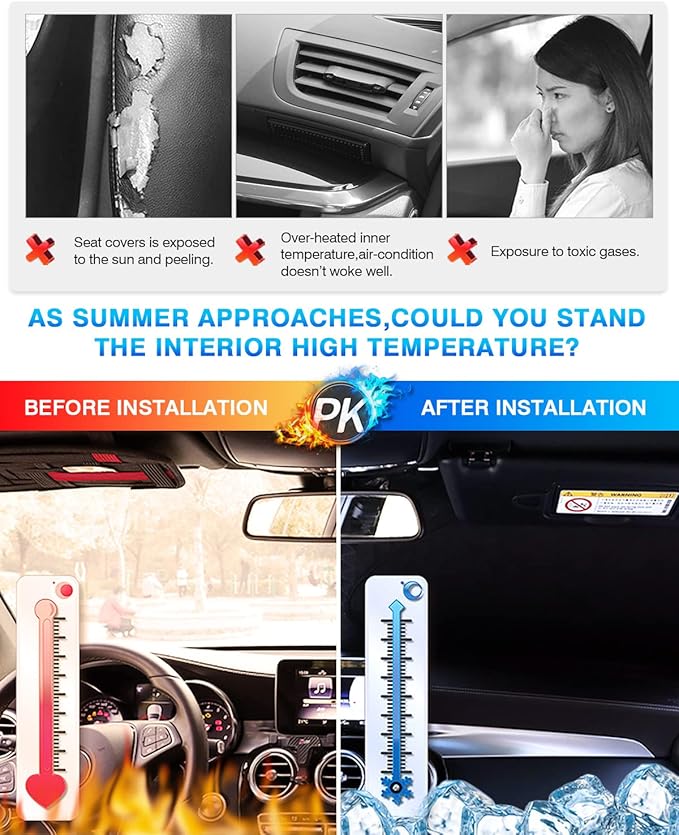 KUST Windshield Sun Shade for Audi A6 Accessories 2019-2024 2025 Window Shade Sun Visor Cover Foldable Blocks UV Rays Keep Your Car Cooler
