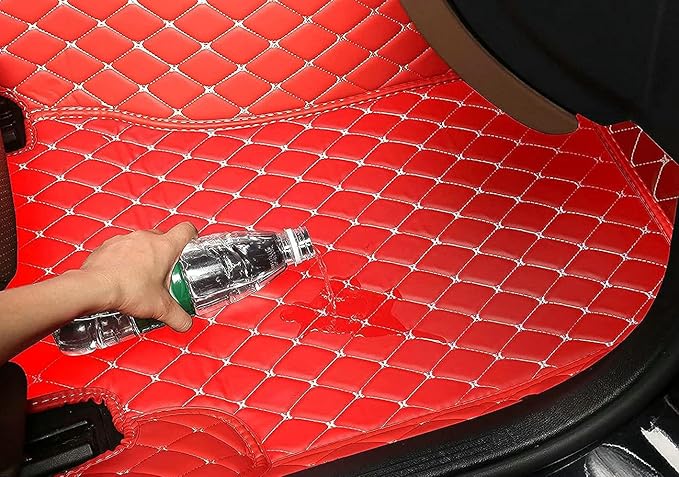 Custom Artificial Leather Waterproof All-Weather Car Floor Mats Fit for 99% Sedan SUV Sports Car Vehicle Car Mat (Light Brown)