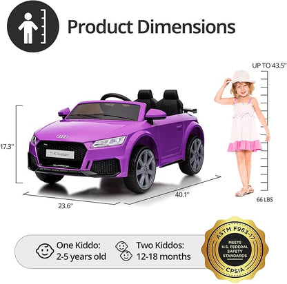 Electric Car for Kids, Licensed Audi 6V Kids Ride on Car Toy for Toddlers with Remote - Purple