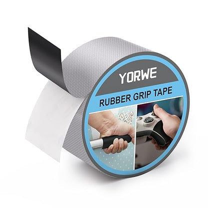 Rubber Grip Tape, Ultra-Thin Strong Adhesive Anti-Slip Waterproof Heat Resistant Wear-Resistant Cushion Pad, Making Handles or Contact Surfaces Safer, with Grip and Comfort (Gray, 2In x 10Ft)
