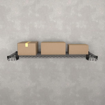 24" x 60" Black Epoxy Wire Wall Mount Shelf