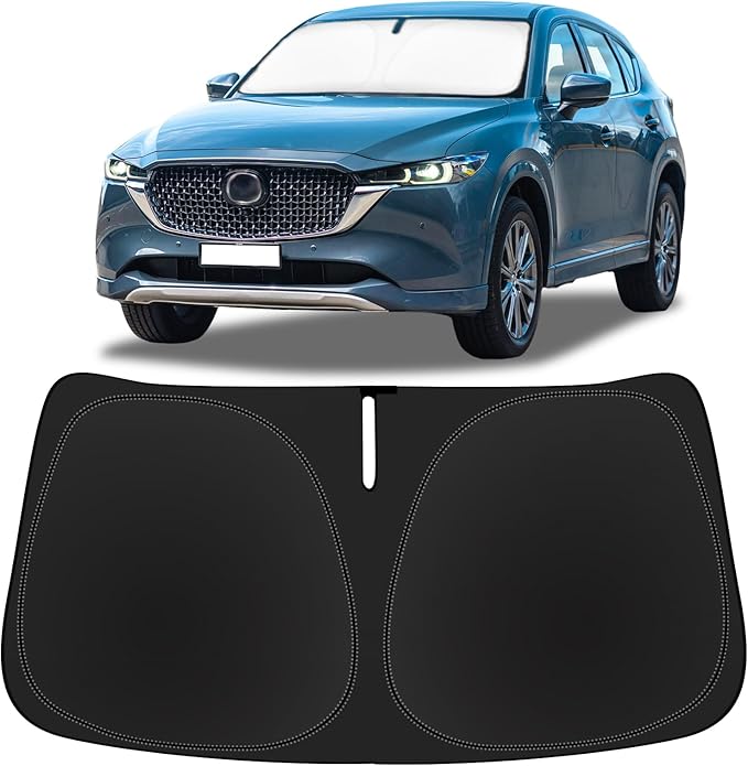 for Mazda CX5 Car Windshield Sunshade for CX-5 2017-2023 2024 2025 Mazda CX5 Accessories Thicken 4-Layer Foldable Car Front Window Sun Shades Cover Block Heat Shield Protector 240T UV Reflector