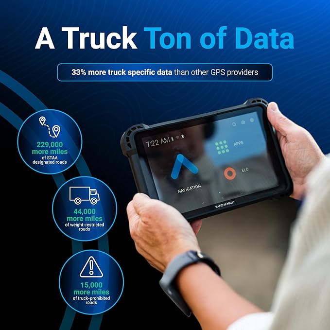 Rand McNally RANDTAB7 7-inch GPS Truck Navigator with Industry's Best Custom Trucking Routes, Rand Navigation 2.0 with 2025 Maps