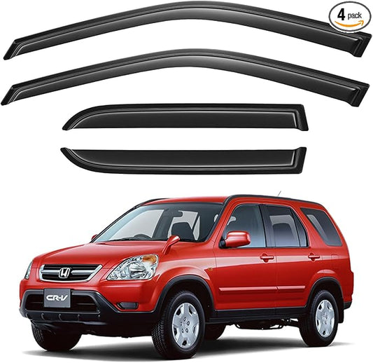 Window Visors Rain Guards for 2002 2003 2004 2005 2006 Honda CRV, Out-Channel Window Vent Wind Deflectors Visors Shades for 02 03 04 05 06 CR-V