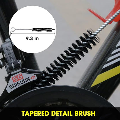 7pcs Bicycle Bike Cleaning Tools Set, Bike Clean Brush Kit Suitable for Mountain, Road, City, Hybrid, BMX and Folding Bike