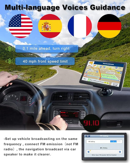 N800 GPS Navigator for Car with Bluetooth, 7” Truck GPS Commercial Drivers, 2025 Maps (Free Lifetime Updates), Semi Trucker GPS Navigation Systems, Custom Truck Routing