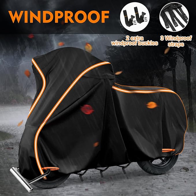 420D Motorcycle Cover for Kawa Ninja 400 500 650 Z900 Zx6r/Yamaha R1 R3 R6/BMW F 900R Street Without Trunk Models,Outdoor Bike Cover Windproof Heavy Duty Waterproof Protection