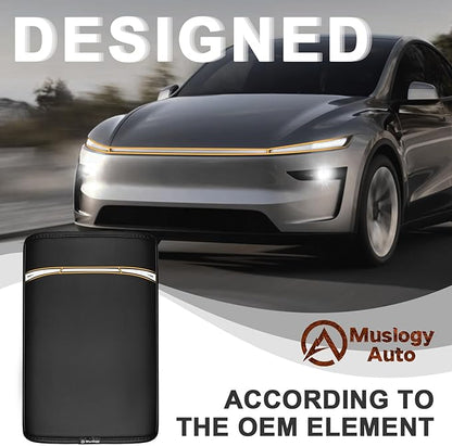 Muslogy Center Console Armrest Cover Compatible with Tesla Model Y Refresh 2026 Comfort Armrest Pad Arm Rest Cushion Vegan Leather Protector Regular Thick (25+ |Juniper| Black, Regular)