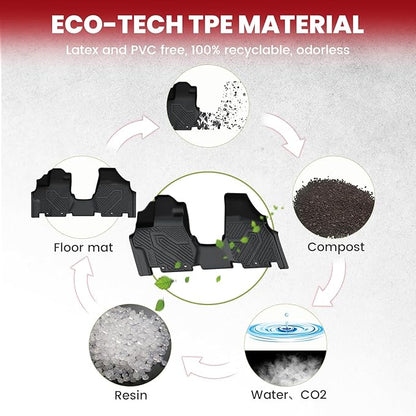 LASFIT Floor Mats & Trunk Mat for Honda Odyssey 2011 2012 2013 2014 2015 2016 2017 Mini Passenger Van (Fit 7& 8 Seats), All Weather TPE Car Floor Liners, 1st & 2nd & 3rd Row & Cargo Mat Full Set