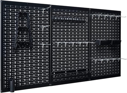 Ultrawall Peg Board Wall Organizer 4 ft. Metal Pegboard Garage Wall Pegboard Tool Storage Kit with Accessories for Garage, 45pcs