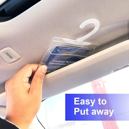 Handicap Placard Holder for Auto, Small Size Ultra Transparent Handicapped Placard Holder, Handicap Parking Sign Holder with Large Hanger by Tbuymax (Set of 2)