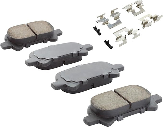 Premium Ceramic Rear Brake Pads (1001-0828C) Compatible with Toyota Avalon 2005-2007, Toyota Camry 2002-2006, Toyota Solara 2004-2008
