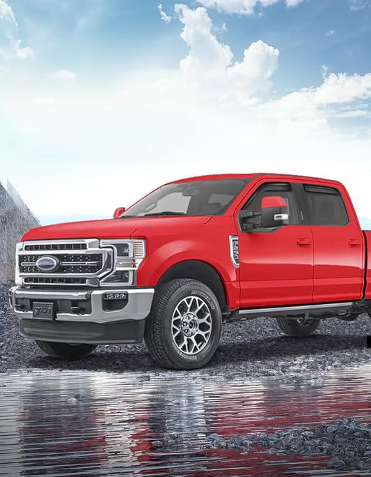in-Channel Window Rain Guards Fit for Truck Ford F150 2015-2020 SuperCrew (Fit for Ford F250-F550 2017-2025) Extra Durable Window Visors Window Deflectors Vent Shades Car Accessories-4 pcs