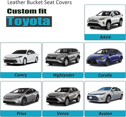 GIANT PANDA Front Car Seat Cover Custom Fit Toyota, 3D Air Mesh Car Seat Covers for Toyota Rav4 Camry Highlander Corolla Prius (Black) 2-Pack