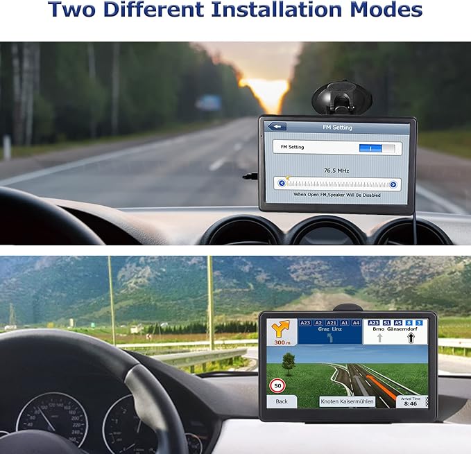 GPS Navigator for Car Truck RV, 7-inch High-Definition Touch Screen，2025 Maps (Free Lifetime Updates), Support Voice Turn Direction Guidance/Speed and Red Light Warning/Custom Truck Routing