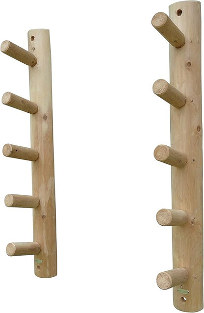 10-Place Wall-Mounted Ski Log Racks - Skis Wall Mount Garage Racks, Indoor & Outdoor Vertical Ski Holders for Walls, Hangers for Skis Indoor Storage Rack, Garage Hanging Rack - Unfinished