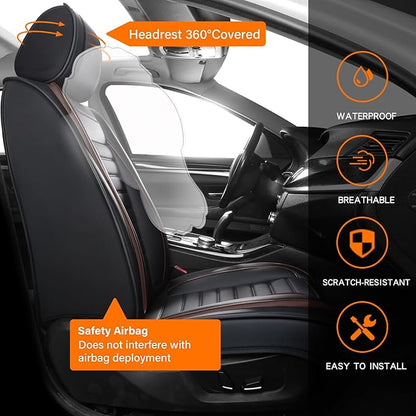 Car Seat Covers,Car Seat Protector Waterproof,Seat Covers Front, Car Seat Protectors,Automotive Seat Covers Fit for Most Cars Brown