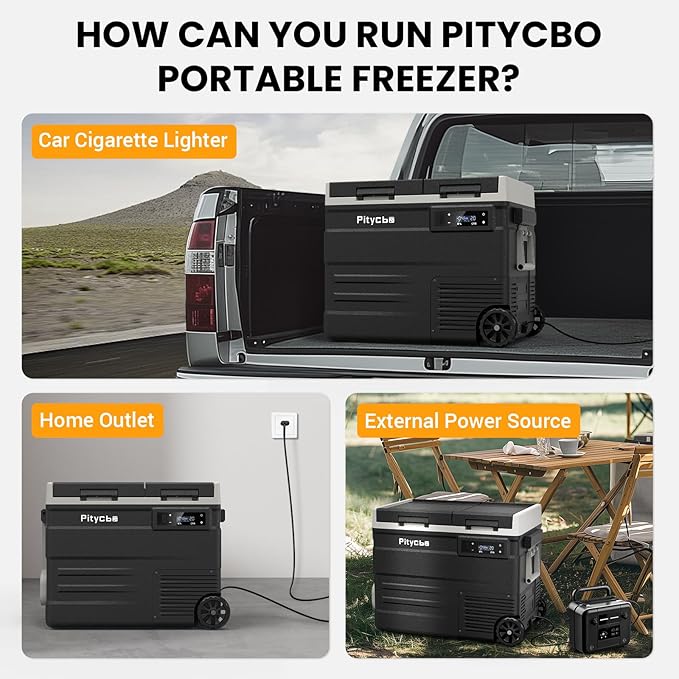 Car Refrigerator 12v Portable Fridge for Car, Auto 53 Quart Dual Zone Freezer Compressor Cooler, -4℉—68℉ 12/24V DC 100~240 Volt AC for Truck, Camping, Travel, Vehicles, RV