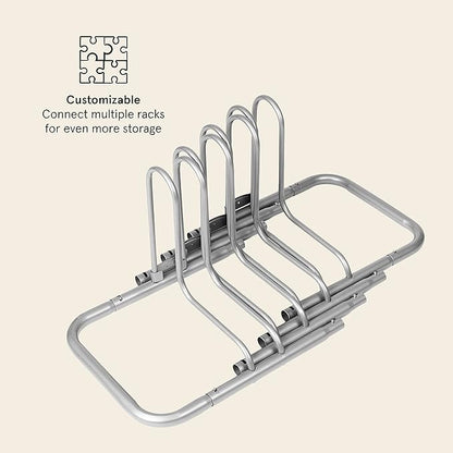 Retrospec Stash Rack 2, 4 & 5 Bike Floor Stand Bicycle Storage Organizer for Mountain Bike, Road Bike, Weather Resistant Fine Powder Steel Coating Fits Wheels up to 3"