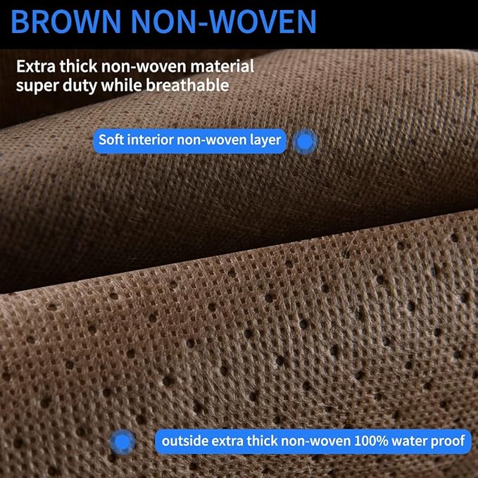 Tecoom Car Cover Waterproof All Weather,Non-Woven Breathable Outdoor Car Covers for Automobiles w/Zipper Pockets Sun Uv Wind Hail Protection Full Cover Universal Fit Mercedes Chevrolet (183-192 Inch)