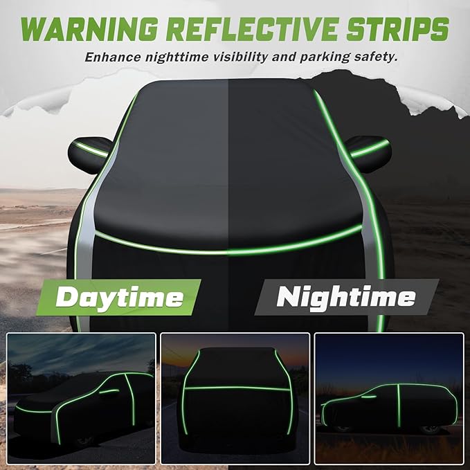 Mixsuper Liner Car Cover for Subaru Outback 2003-2026, 7 Layers Waterproof Car Cover Accessories for Outback with Zipper Door, Windproof Straps, Reflective Strips, Anti-UV, All Weather