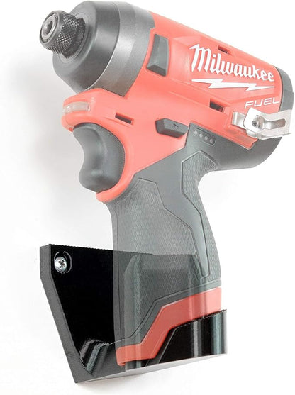 Spartan Mounts Wall Hook for Milwaukee M12 Tools Left - 12 Volt Power Tool Holder, High Strength Low Profile Bracket, Convenient Easy Access Garage Organization