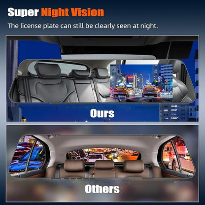 Mirror Dash Cam for Cars,4.5 Inch Rear View Mirror 1080P Front and Rear View Dual Cameras,Super Night Vision,Parking Assistance,24H Parking Monitor,Waterproof Backup Camera