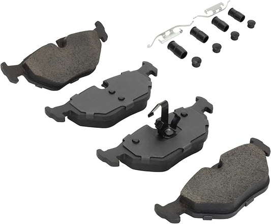 Premium Ceramic Rear Brake Pads (1001-0763C) Compatible with 1993-2010 BMW (318i/318is/318ti/323Ci/323i/323is/325Ci/325i/325xi/328Ci/328i/328is/Z3/Z4)