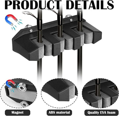 2 Pcs Magnetic Fishing Rod Holder for Car Fishing Pole Rack Vertical Rod Storage Holders for Truck Bed Boat Wall Garage Door