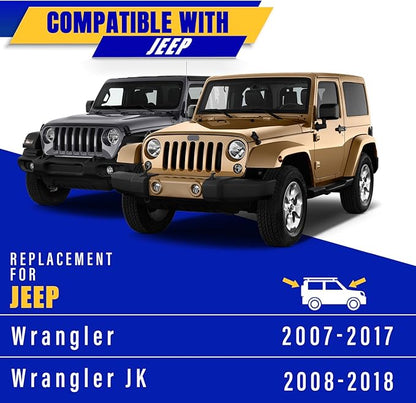 3 wipers Replacement for 2007-2017 Jeep Wrangler/2008-2018 Jeep Wrangler JK, Windshield Wiper Blades Original Equipment Replacement - 15"/15"/13" (Set of 3) U/J HOOK