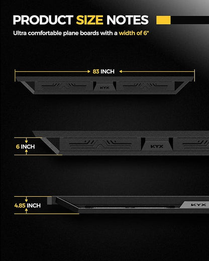 KYX Running Boards Fit for 2019-2025 Chevy Silverado/GMC Sierra 1500 2020-2025 Silverado/Sierra 2500HD 3500HD Crew Cab, 6 inches Dual Tube Side Steps Nerf Bars Step Bars Side Bars Step Rails