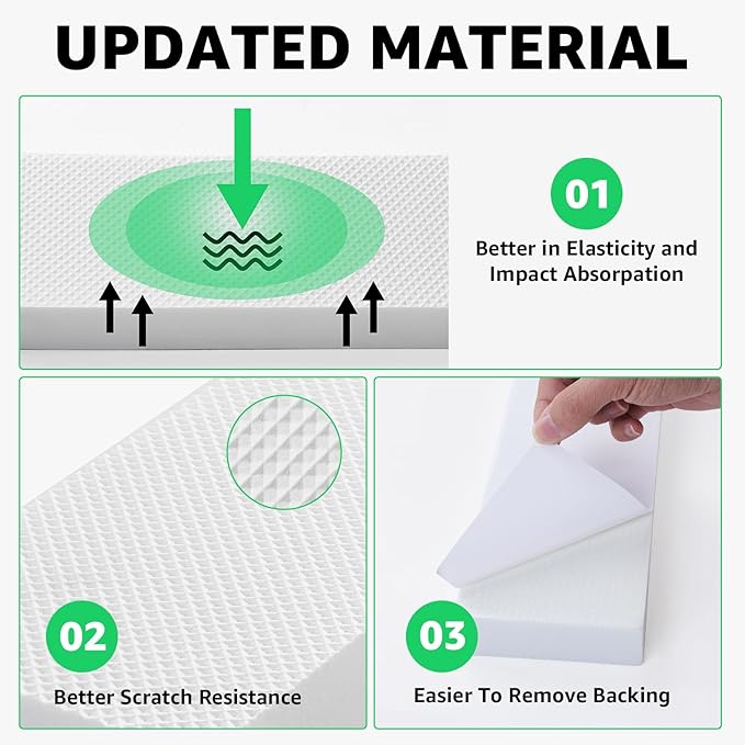Garage Wall Protector, 4 Pack Garage Car Door Protector Bumper Guard for Car Doors Anti-Collision Self Adhesive EVA Foam for Warehouse Parking Assist, White 11.8"x3.9"x1.2"