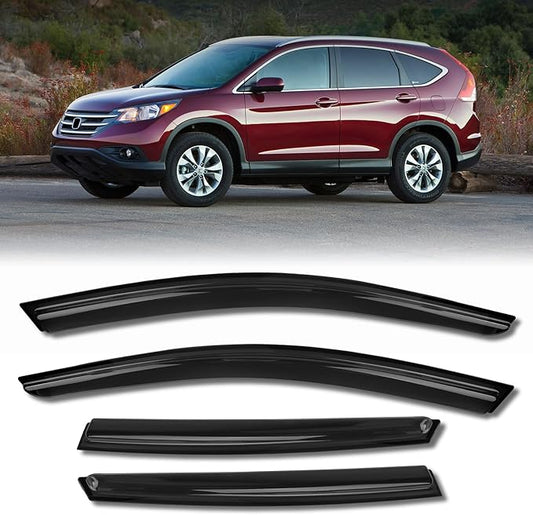 Rain Guards for Car Windows, Tape-On Window Visors Rain Guards Fit for Honda CR-V 2012 2013 2014 2015 2016, Window Deflectors, Vent Visors for Honda Car Accessories, 4 Pieces